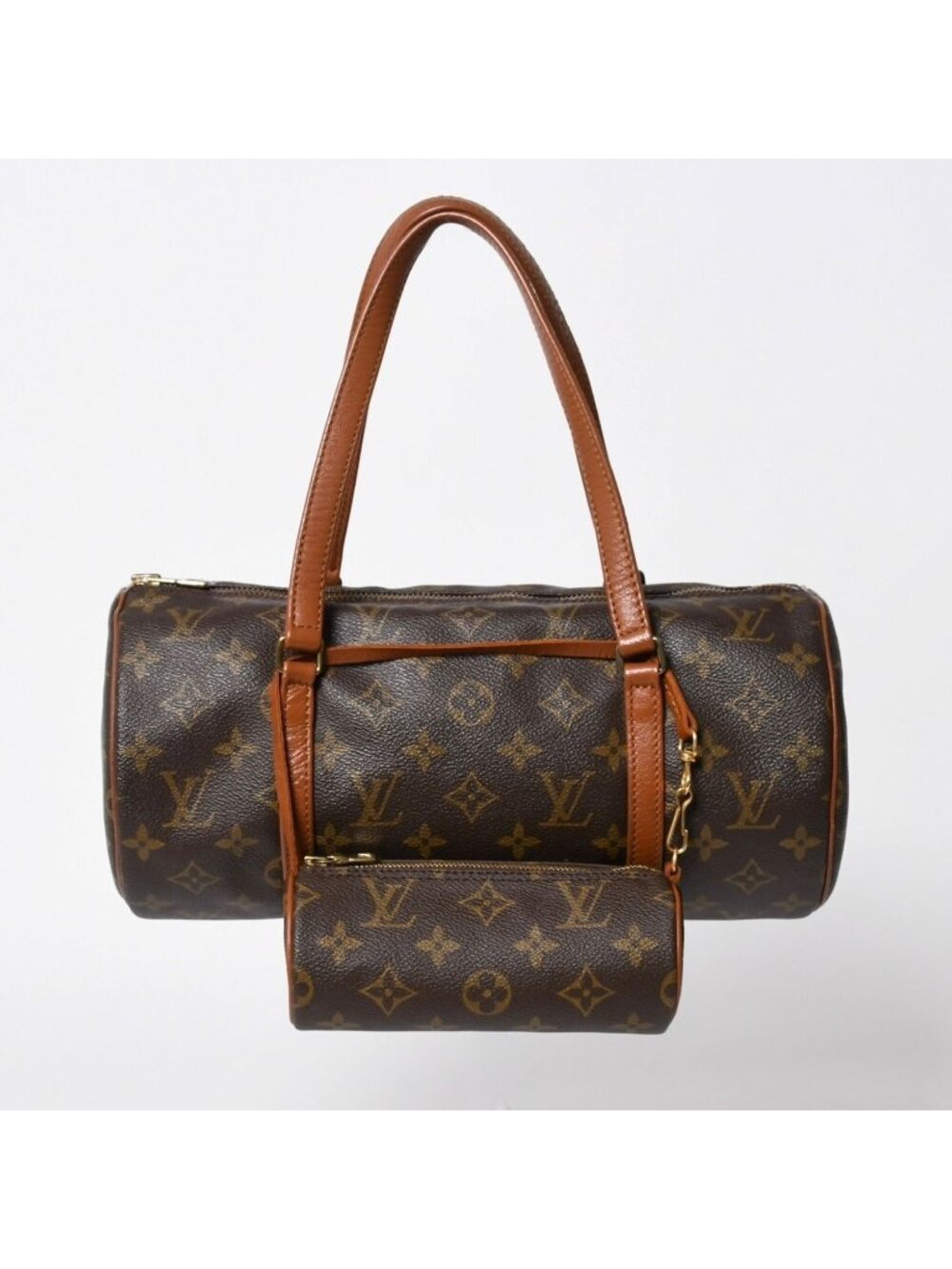 Louis Vuitton Papillon 30 GM Handbag Monogram Gold Vintage Tube Shape